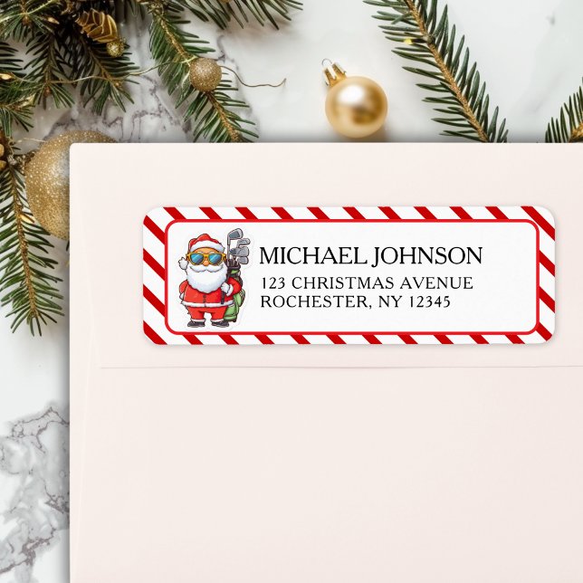 Custom Santa Golf Christmas - Funny Holiday Adress Label (Custom Santa Golf Christmas - Funny Holiday Adress Label)