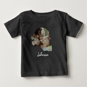 Custom Santa hat shape photo Christmas Family Baby T-Shirt