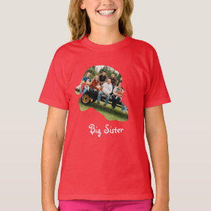 Custom Santa hat shape photo Christmas Family T-Shirt