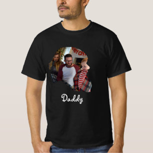 Custom Santa hat shape photo Christmas Family T-Shirt