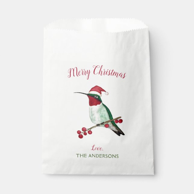 Custom Santa Hummingbird Favor Bag (Front)