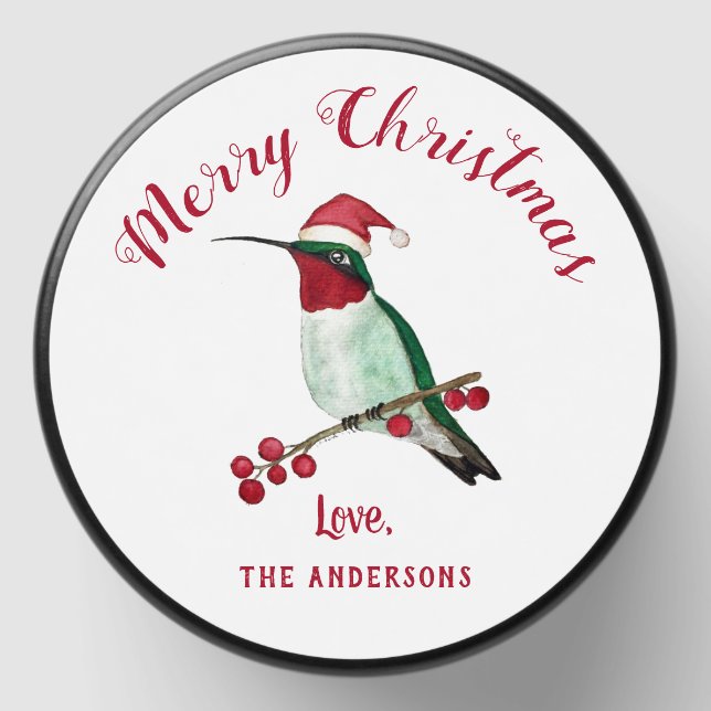 Custom Santa Hummingbird Mini Candle Favors (Front)