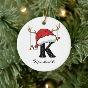 Custom Santa Monogram Bulk Ornament for Employees