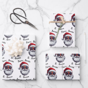 Custom Santa Name Gift Wrap, From Santa Claus Wrapping Paper Sheets