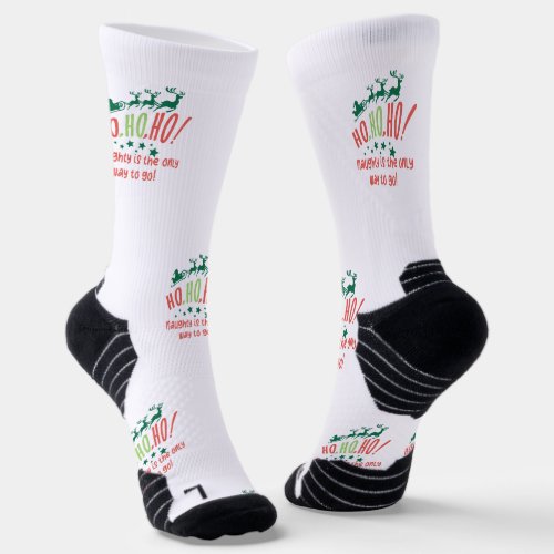 Custom Santa Sleigh Christmas Ho Ho Ho Socks