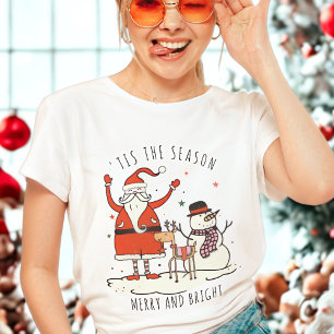 Custom Santa Snowman Reindeer Star Christmas Hygge T-Shirt