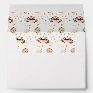 Custom Santa Spaceship Christmas  Envelope