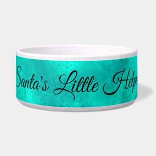 Custom Santa's Bottle Helper Green  Pet Bowl