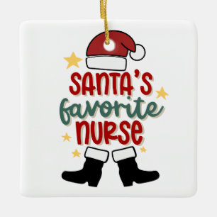 Custom Santa's Favorite Nurse Ornament