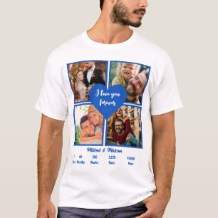 Custom Sapphire 5th Anniversary 4 Photo Collage T-Shirt