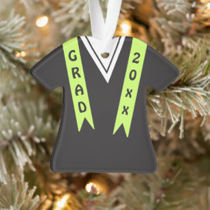 Custom Sash Color back Text Grad Gown Ornament