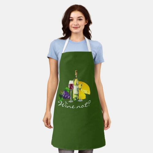 Custom Sassy Clever Wine Pun  Wine Not Apron