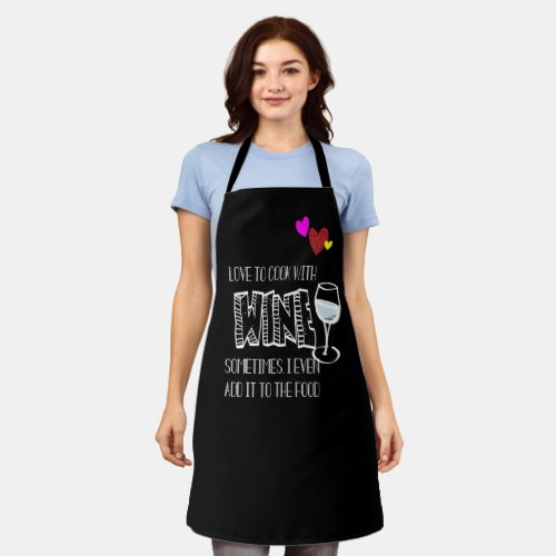 Custom Sassy Cook With Wine Personalized Black Apron
