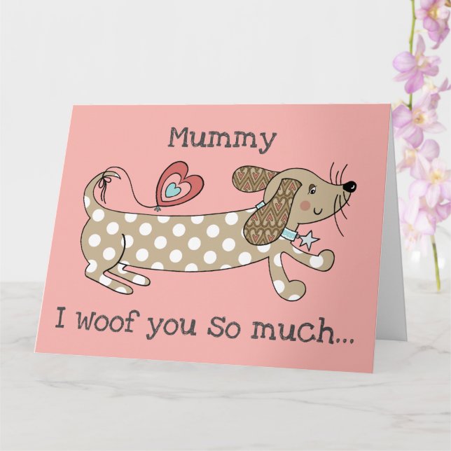 Custom Sausage Dog Dachshund Mother's Day Card (Orchid)