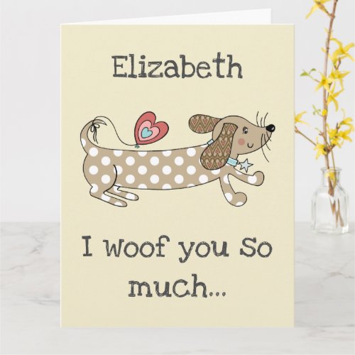 Custom Sausage Dog Dachshund Valentines Day Card