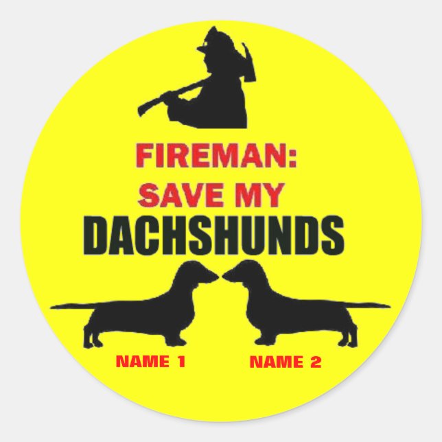 Custom Save My Dachshunds Classic Round Sticker (Front)