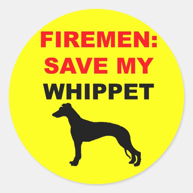 Custom Save My Whippet Classic Round Sticker (Front)