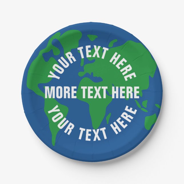 Custom save planet earth paper dinner plates (Front)