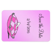 Custom Save the Date Cinderella Slipper Pink Magne Magnet (Horizontal)