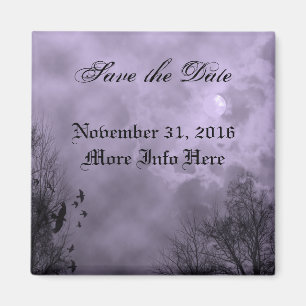 Custom Save the Date Haunted Purple Sky Magnet
