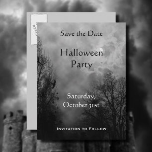 Custom Save the Date Haunted Sky Postcard