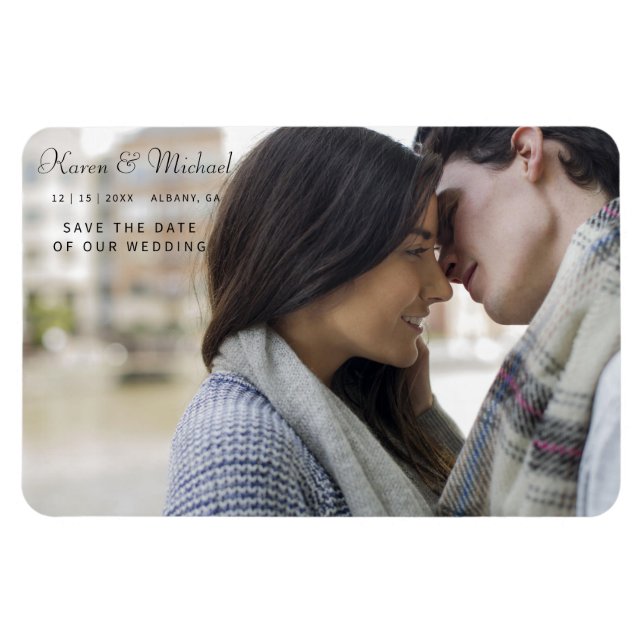 Custom Save The Date - Personalized Flexible Photo Magnet (Horizontal)