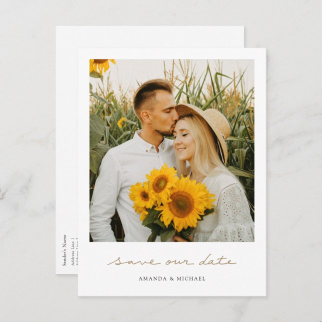 Custom Save the Date Postcard Template with Photo (Front/Back)