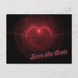 Custom Save the Date Red Lighted Heart Postcard