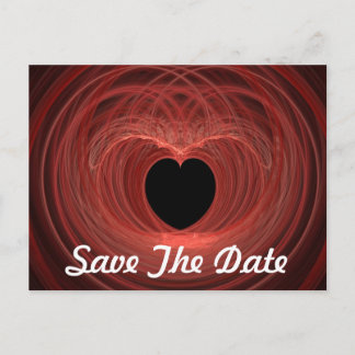 Custom Save the Date Red Spiraled Heart  Postcard