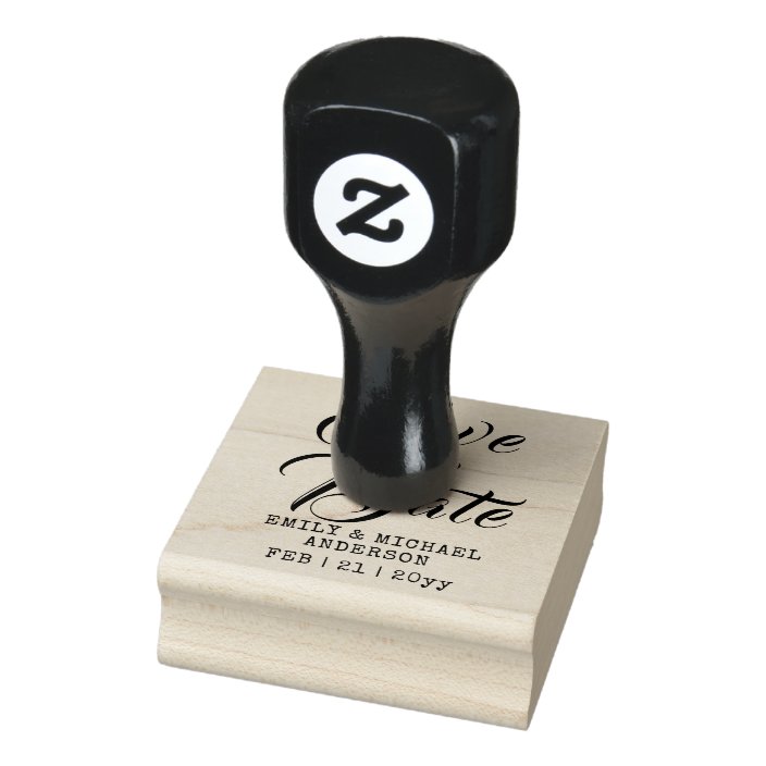 Custom Save The Date Stamp Handwritten Style Zazzle Custom Save The Date Stamp Handwritten