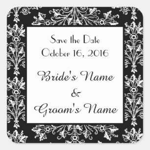 Custom Save the Date Vintage Floral Stickers