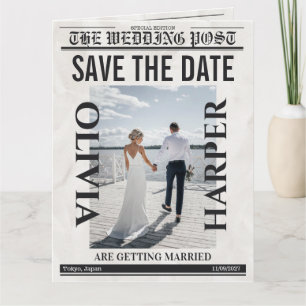 Custom “Save the Date” Vintage Weddign Newspaper Card