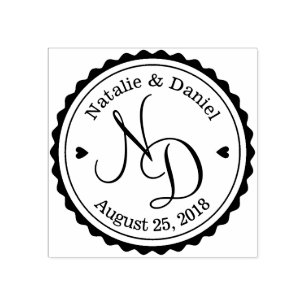 Custom Save the Date Wedding Rubber Stamp round