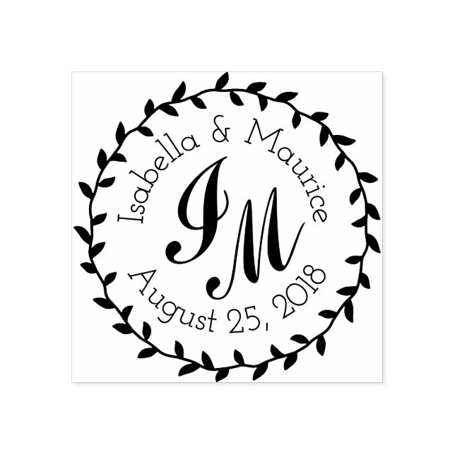 Custom Save the Date Wedding Rubber Stamp round (Imprint)