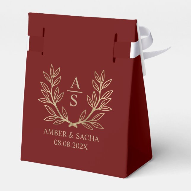 Custom Save The Date With Wreath Favor Boxes (Back Side)