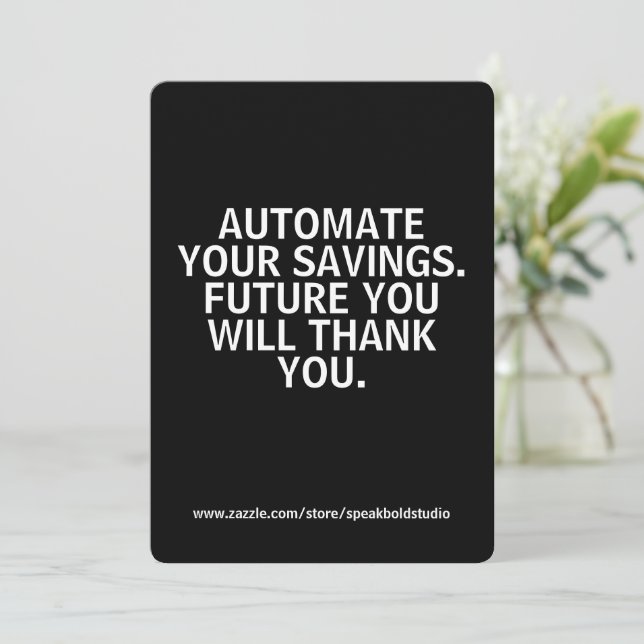  Custom Savings Motivation Card for Women & Girls (Standing Front)