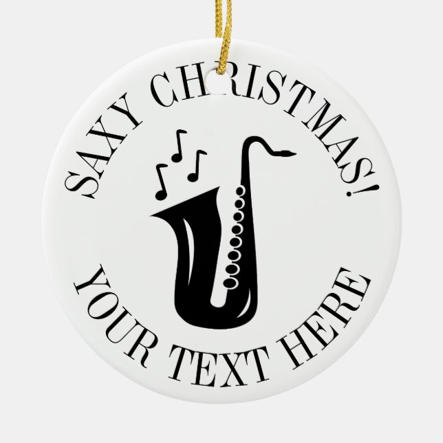 Custom saxaphone Christmas tree ornament gift (Front)