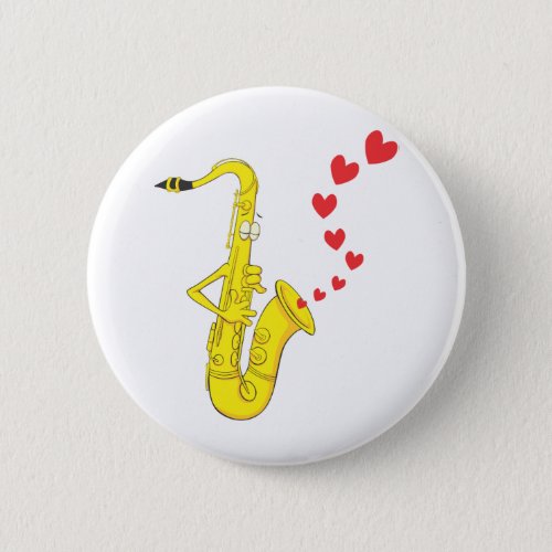 Custom Saxophone Serenading Love Button