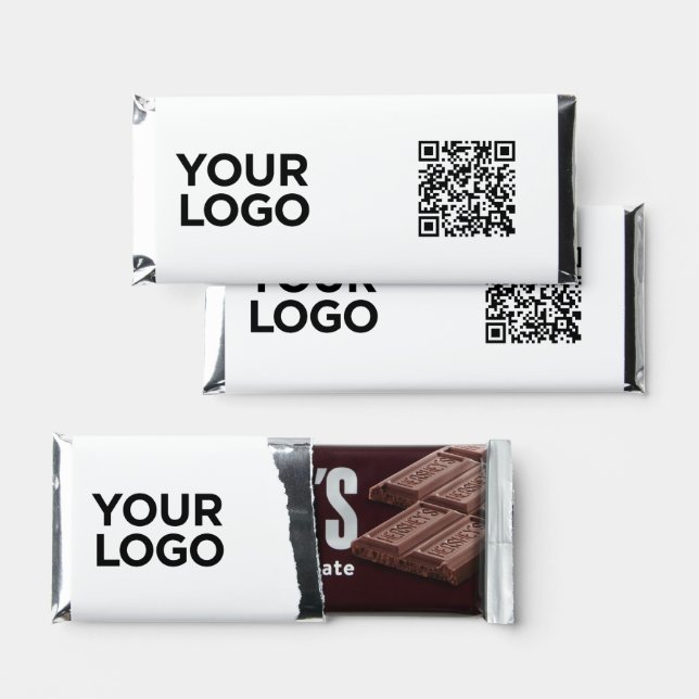 Custom Scan Qr Code Logo Text Promotion Chocolate Hershey Bar Favors (Front)