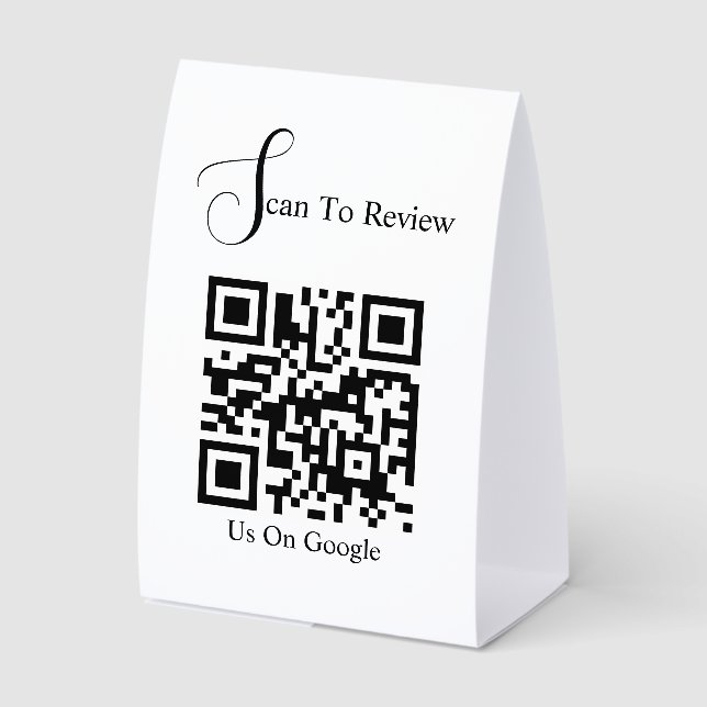  Custom Scan to Review Paper Table Tent (Front)
