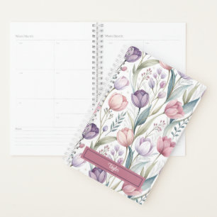 Custom Scandinavian Tulip Floral Pattern Planner