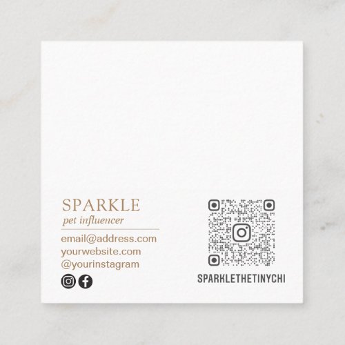 Custom Scannable QR Code Photo Notecard Square Business Card