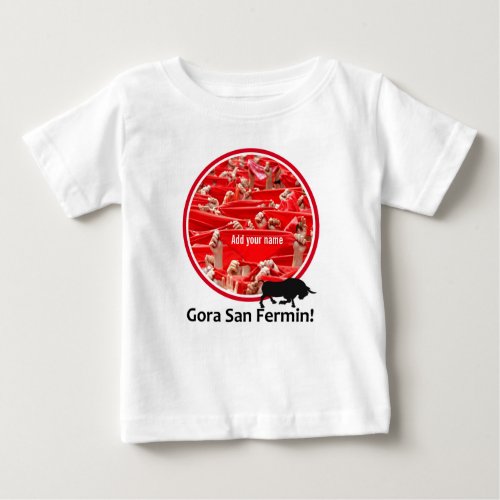 Custom scarf San Fermin encierro bull run logo Baby T_Shirt