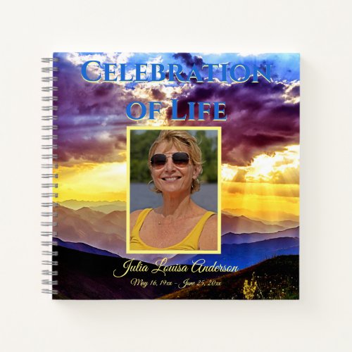 Custom Scenic Funeral Guest Book Spiral Notebook