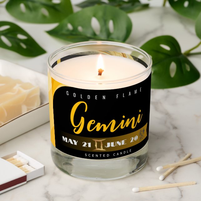 Custom Scented Jar Candle Gemini Zodiac Sign Gift  (Lit)