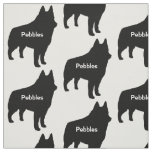 Custom Schipperke Dog Silhouette Fabric