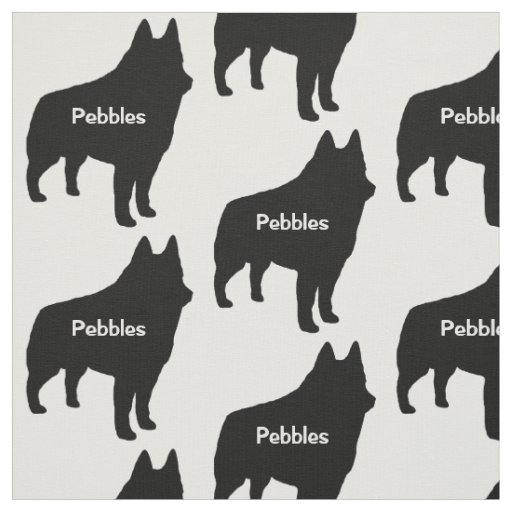 Custom Schipperke Dog Silhouette Fabric