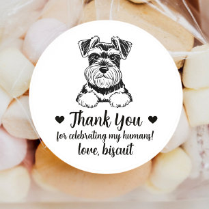 Custom Schnauzer Dog Wedding Favor Stickers