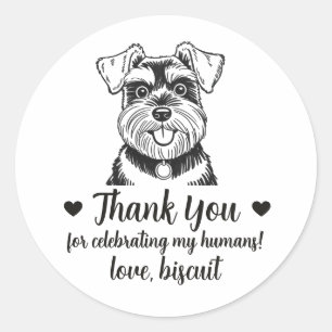 Custom Schnauzer Dog Wedding Favor Stickers