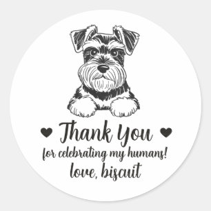 Custom Schnauzer Dog Wedding Favor Stickers
